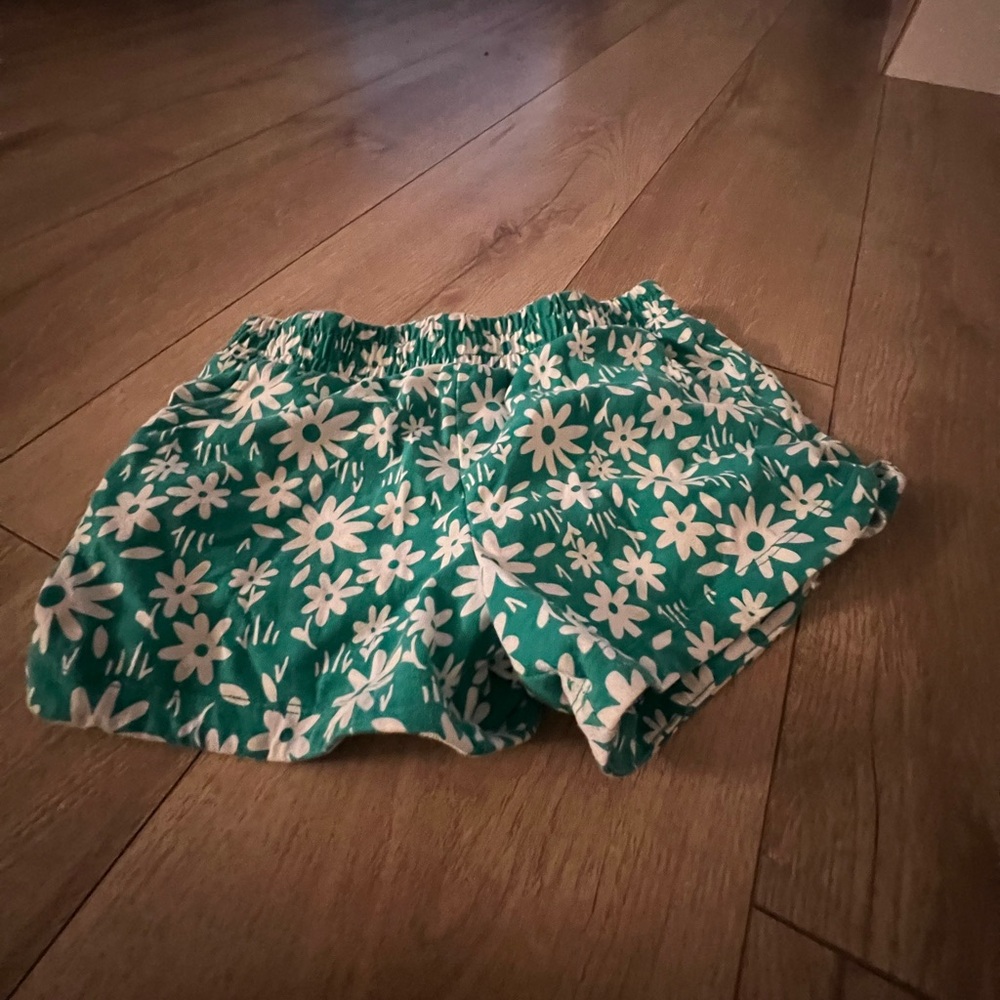 Wonder Nation Green and White Floral Shorts